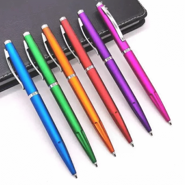 Caneta Plástica Com Clip Metálico Personalizada Acionamento Torçao - Imagem 2
