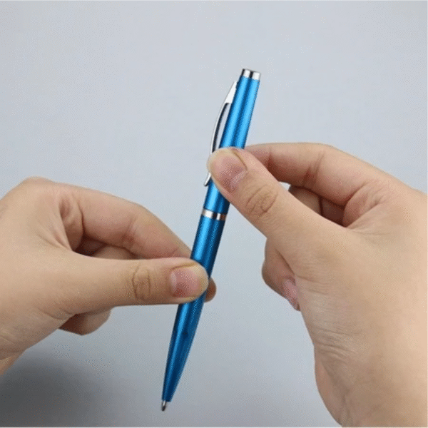 Caneta Plástica Com Clip Metálico Personalizada Acionamento Torçao - Imagem 3